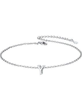 Letter Y Initial Bracelet 925 Sterling Silver Letter Bracelet Dainty